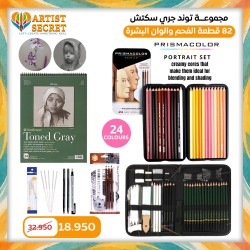 Tonde Grey Sketch Set 82 Piece Professional Charcoal and Skin Tones